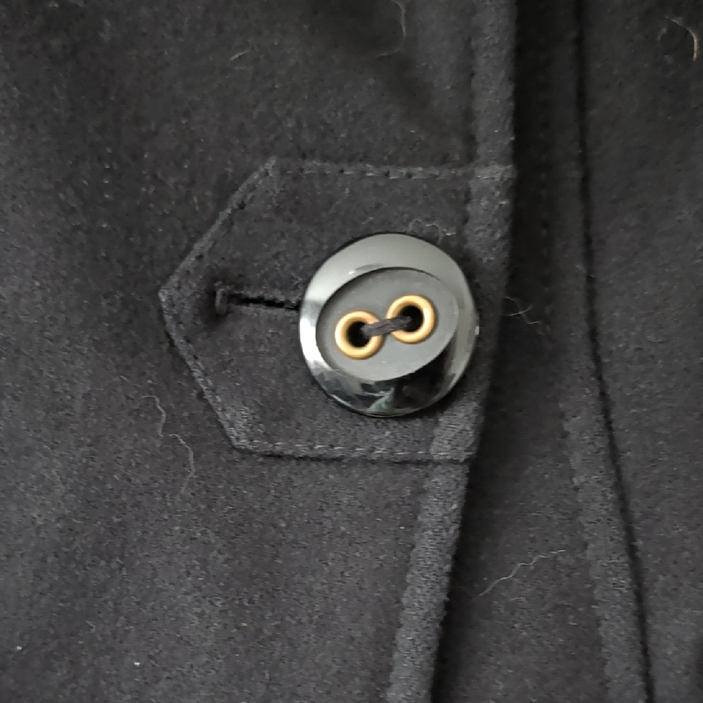 Guess Black Double-Breasted Wool Trench Coat - Picture 3 of 5